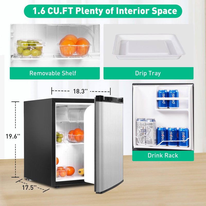 1.6 Cu.Ft. Compact Refrigerator with a chiller box & Adjustable Legs