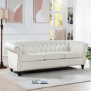84.65" Rolled Arm Chesterfield 3 Seater Sofa