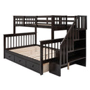 Stairway Bunk Bed With Storage And Guard Rail For Bedroom by HouseOfZazla