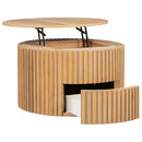 Round Lift Top Coffee Table With Hidden Storage For Living Room by HouseOfZazla