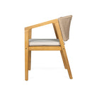 Outdoor Dining Set 1 Table 4 Chairs (Set of 5) - Teak / Beige by HouseOfZazla