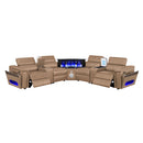 Nova - Sectional With Bluetooth Speaker, LED And Lifting Wine Cabinet