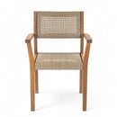 Amaris Outdoor Patio 7Pcs Acacia Wood Dining Set With Faux Wicker Chairs In Teak
