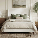 52.7" Tall Wingback Upholstered King Size Platform Bed Frame by HouseOfZazla