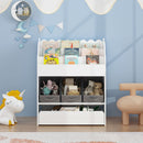 Bookshelf With Storage Bins And Drawer, Multi Functional Book Organizer For Toddlers - White by HouseOfZazla