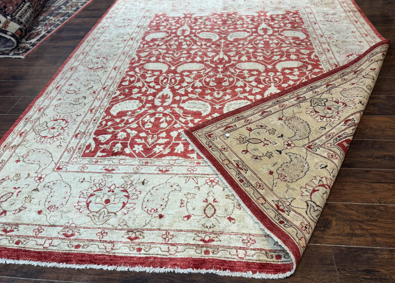 Pakistani Chobi Rug 8x10, Red, Handmade