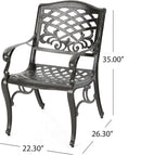 Ravenna 6-Person Metal Patio Dining Set with Rectangular Table by HouseOfZazla