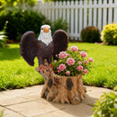 Majestic Eagle Garden Planter Pot on Tree Stump Base by HouseOfZazla