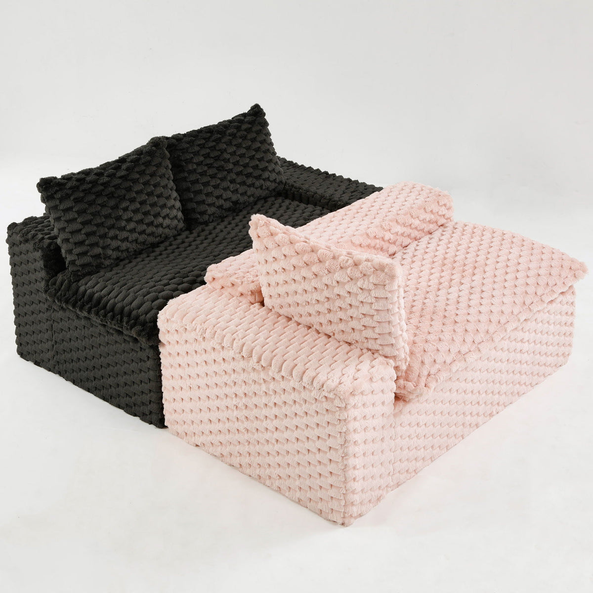 Multifunctional Sofa Pink Black, Fits 4 People, photo 7 of 40