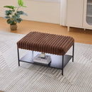 Upholstered Ottoman Coffee Table Foot Rest With Open Storage by Unique Piece Furniture