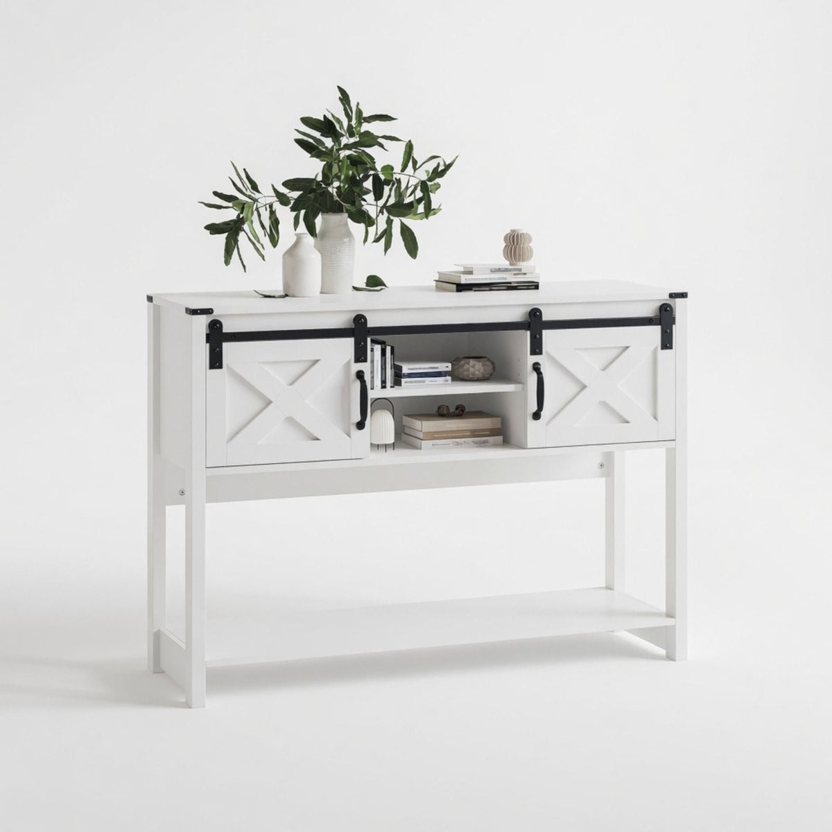 Farmhouse Entryway Table With Sliding Barn Door, photo 7 of 40