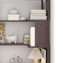 Ox Blood - Red 90Cm L-Shaped Freestanding Corner Bookshelf With Anti Tip Safety, Storage Cabinet For Living Room - Ox Blood Red by HouseOfZazla