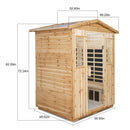 4 Person Old Fir Far Infrared Outdoor Sauna Room - Natural by HouseOfZazla