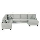 Upholstered U-Shaped Sectional Sofa With Movable Ottoman And Side Storage Pockets by Unique Piece Furniture