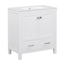 Bathroom Vanity With Single Sink, Combo Cabinet Undermount Sink, Bathroom Storage Cabinet With Two Doors And A Drawer, Soft Closing, Multifunctional Storage, Solid Wood Frame by HouseOfZazla