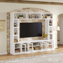 All-In-One Entertainment Center with Bookshelves & Tempered Glass Doors by HouseOfZazla