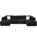 Modular Sectional Sofa, Boneless Couch With 2 Movable Ottomans by HouseOfZazla