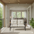 All-Weather Loveseat 2 Seats Sofa With Cushions by HouseOfZazla