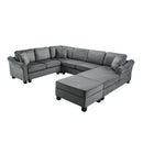 Contemporary U - Shaped Sectional Sofa With Movable Storage Ottoman by HouseOfZazla