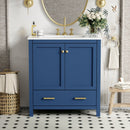 Bathroom Vanity With Single Sink, Combo Cabinet Undermount Sink, Bathroom Storage Cabinet With Two Doors And A Drawer, Soft Closing, Multifunctional Storage, Solid Wood Frame by HouseOfZazla