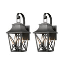 Black Outdoor Wall Lantern 2-Light