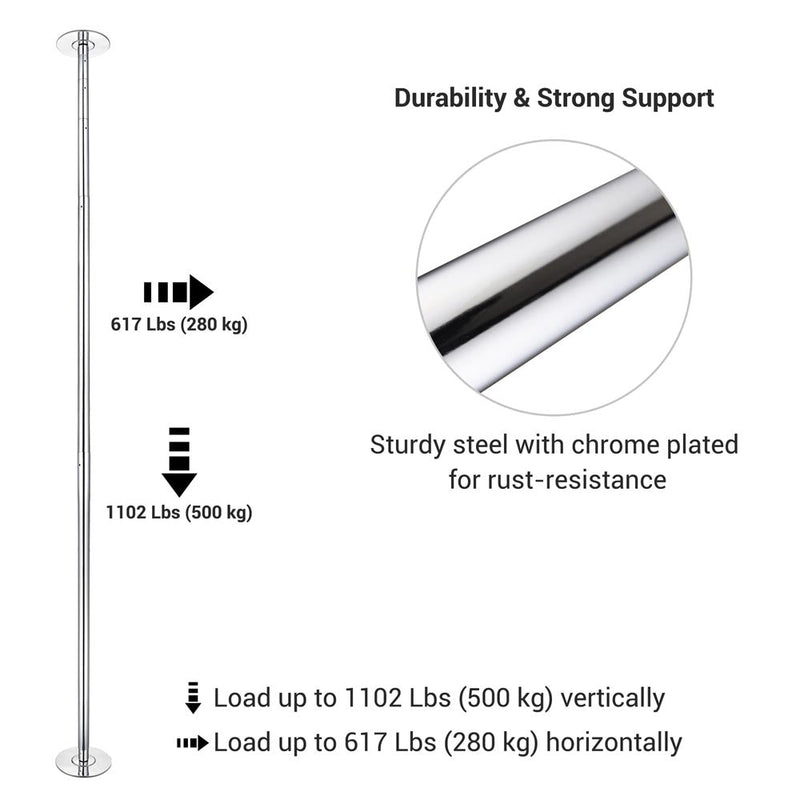 Yescom 10' Spinning Dance Pole Kit Removable D45mm