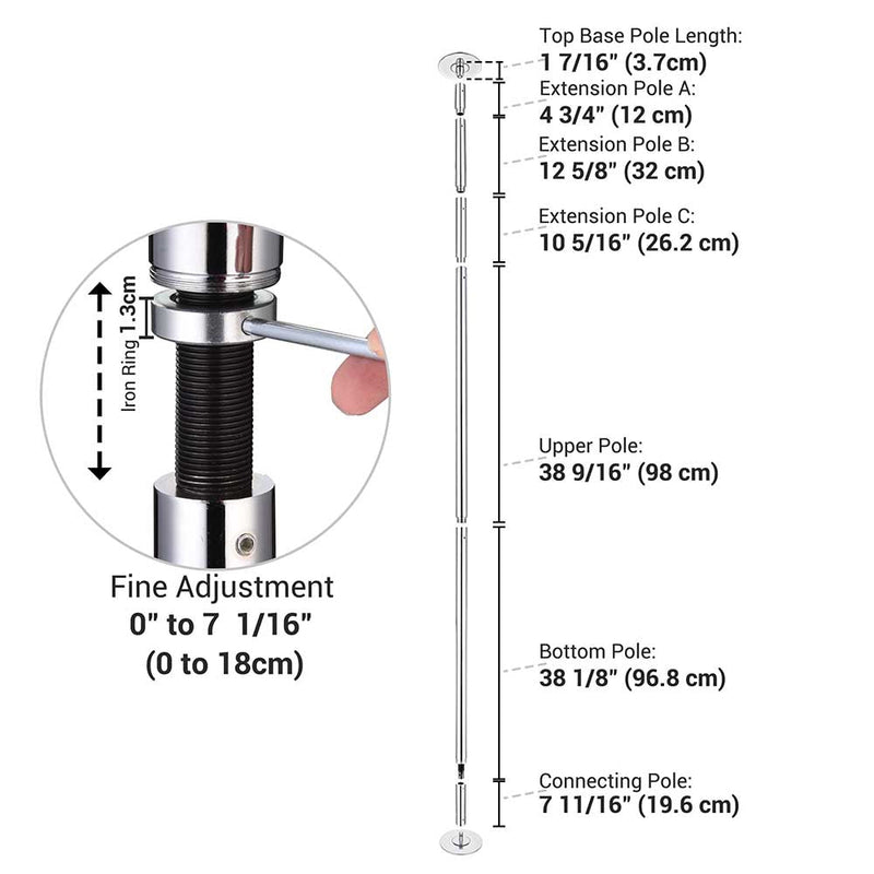 Yescom 10' Spinning Dance Pole Kit Removable D45mm