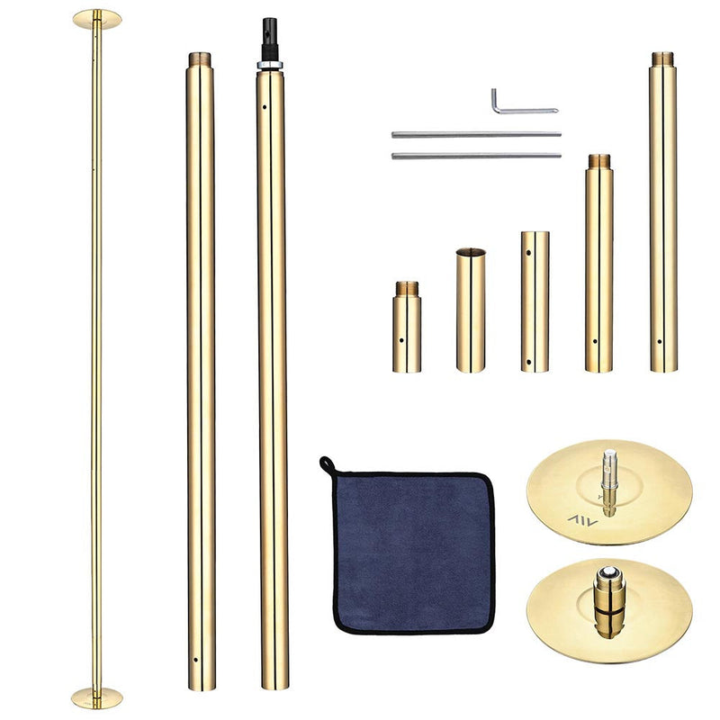 Yescom 10.8FT Golden Portable Spinning Dance Pole D45mm