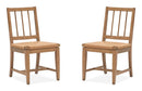 Lindon - Dining Side Chair With Paper Cord Seat (Set of 2) - Light Brown