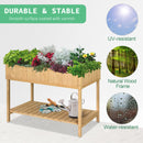 Outsunny 43" Wooden Raised Garden Bed with 8 Pockets and Shelf