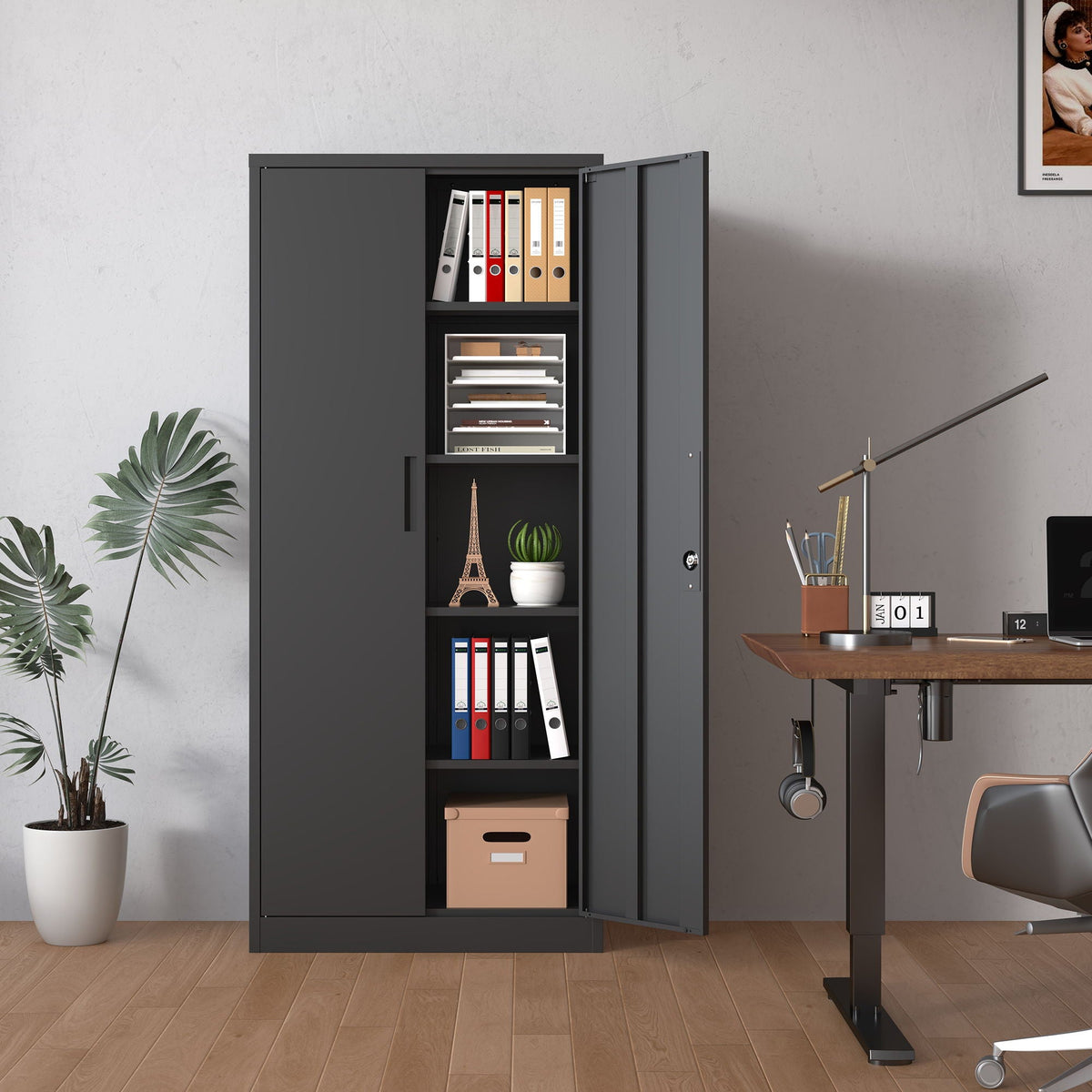 Heavy Metal Garage Storage Cabinet With Locking Doors, Steel, Adjustable Shelves, photo 4 of 34
