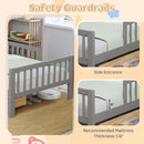 Bed With Headboard Storage Rack, 2 Under Bed Drawers, 3 Side Guardrails For Safety by HouseOfZazla