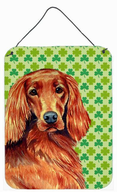 Irish Setter Shamrock Portrait Aluminium Metal Wall or Door Hanging Prints