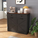 Double Tilt Out Trash Cabinet With Hideaway Drawer And Barn Door Style by HouseOfZazla