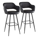 Margarite - Contemporary Fixed Height BarStool With Square Footrest (Set of 2) by HouseOfZazla