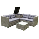 4 Piece Patio Sectional Wicker Rattan Outdoor Furniture Sofa Set With Storage Box by HouseOfZazla