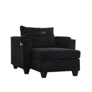 Convertible Chaise Lounge Sofa Chair With USB Ports, Cup Holders, Phone Holder And Storage by HouseOfZazla