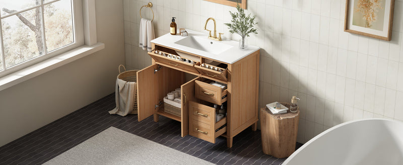 36" Bathroom Vanity with Ceramic Sink, photo 7 of 10