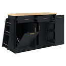 Kitchen Sideboard With Sliding Door Cabinet, 3 Tier Spice Rack by HouseOfZazla