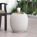 Outdoor Lightweight Concrete Side Table - Antique White by HouseOfZazla