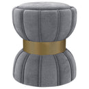 Inez - Round Upholstered Ottoman by HouseOfZazla