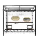 Ethan - Bunk Bed With Desk, Charging Station, Storage Shelves by HouseOfZazla