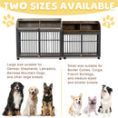 38" Heavy Duty Dog Crate Furniture for Medium Dog with Lockable Wheels, Wooden Dog Crate Dog Kennel, End Table Crate with Double layer storage, Brown