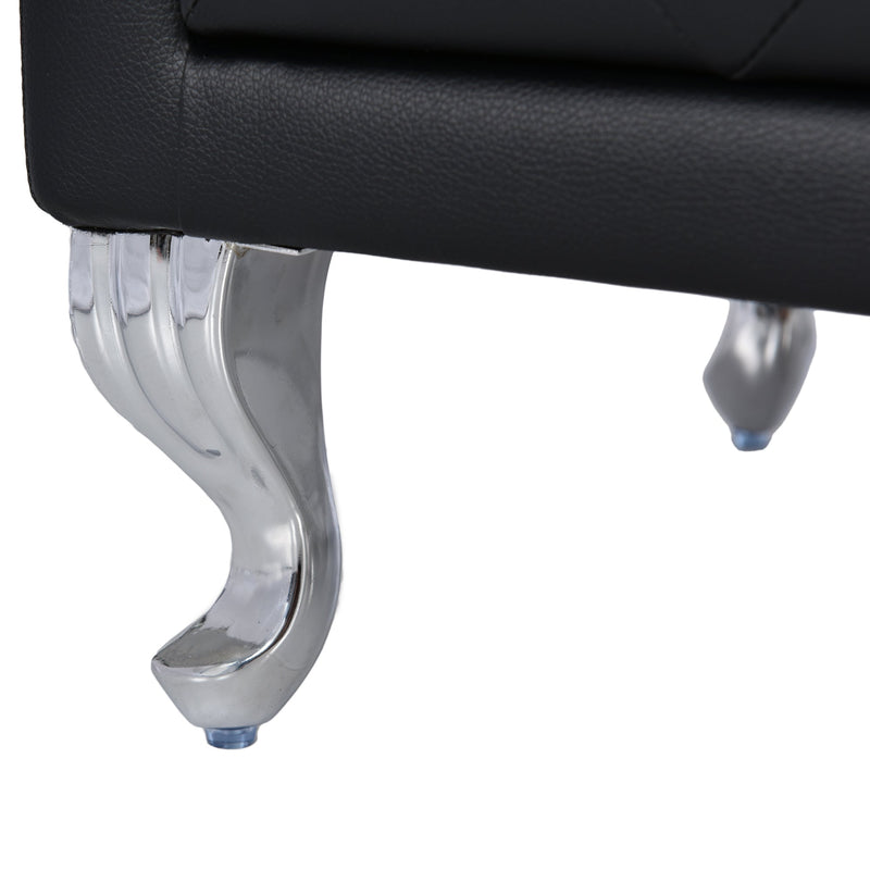 3-Pieces Bedroom Sets,Queen Size Upholstered Bed with LED Lights,Hydraulic Storage System and USB Charging Station, Two Nightstands with Crystal Decoration,Black