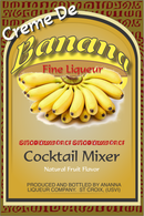 Creme De Bananna Single Self Adhesive Label - Royalty Free for Film Use