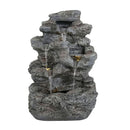 Concrete Rock Waterfall Fountain with LED Lights