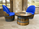 Whiskey & Wine Barrel Half-Barrel Table Set — 2 Chairs