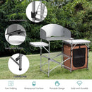 Foldable Outdoor BBQ Portable Grilling Table With Windscreen Bag by LJGDeals