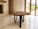 Whiskey & Wine Barrel Steel-Leg Center Table — Reclaimed Oak Top