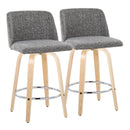 Toriano - Contemporary Fixed-Height Counter Stool With Swivel And Round Footrest (Set of 2) by HouseOfZazla